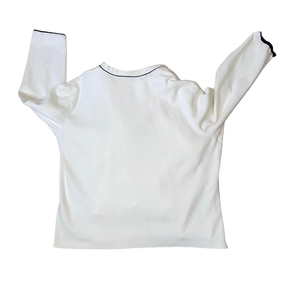 Talbots brand 2 piece sweater cardigan and sweater vest in white and Navy SZ XL - Picture 6 of 9